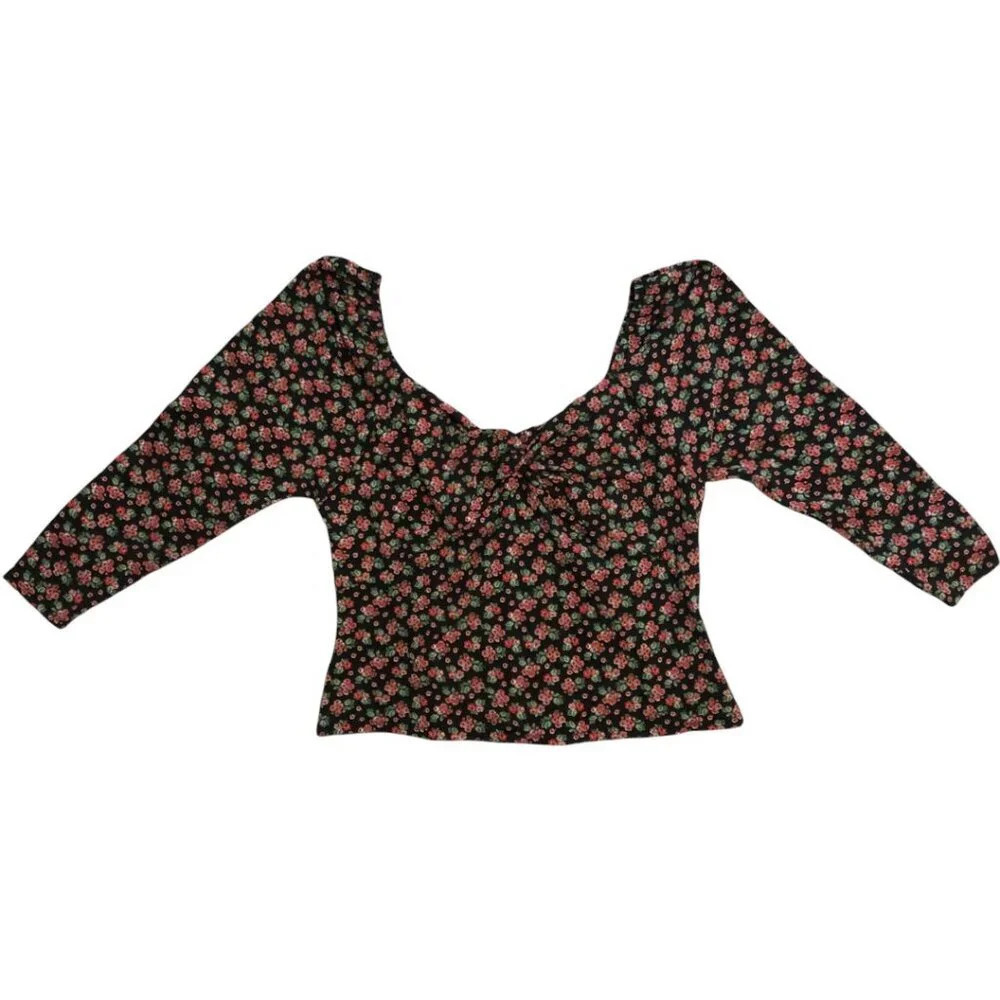NWOT Boden Floral Long Sleeve Sweetheart Neck Stretch Size 20/22 Romantic Top